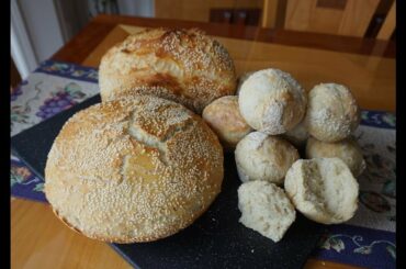 No-Knead Italian Sesame Seed Bread… baked 4 ways (super easy… no machines)
