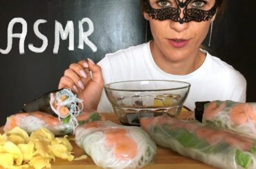 ASMR ITA: Vietnamese Salad BIG  SPRING ROLL (CRUNCHY CHEWY EATING SOUNDS) MUKBANG