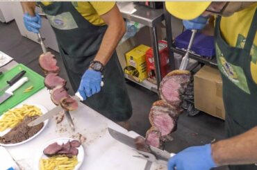 Best Street Food from Brazil. Grilled Meat. Picanha and Churrasco. Italy Food Fair