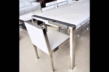 Modern Dining Table - Volakas White Marble - Liscio