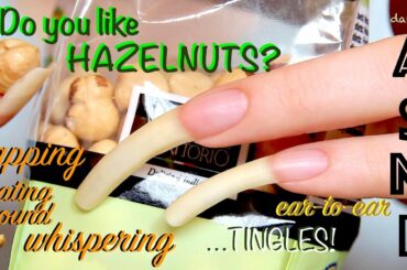 🥜 ear-to-ear ASMR 🎧 TAPPING + italian WHISPERING + soft eating sound with HAZELNUTS! 🥜 ✶ so tingly 😴