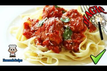 Matchless! Pasta with meatballs in tomato sauce - easy pasta recipe to make pasta with meatballs!