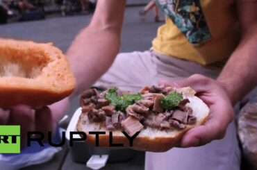 Italy: Anti-McDonald's protesters celebrate traditional Tuscan cuisine in Florence