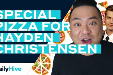 Andrew Phung ("Kim's Convenience") Surprises Hayden Christensen w/ Pizza from Little Italy (Toronto)