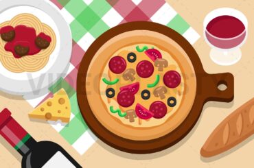Italian Pizza Food Scene Stock Animation [MOV & GIF]