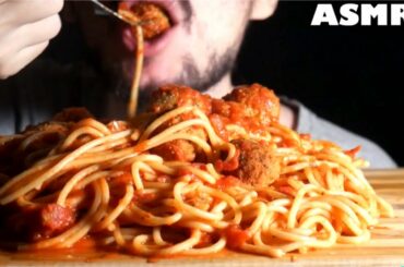 ASMR SPAGHETTI MEATBALLS SAUCE EATING SOUNDS /BIG BITES MUKBANG ITA ITALIAN PASTA NO TALKING FOOD 먹방