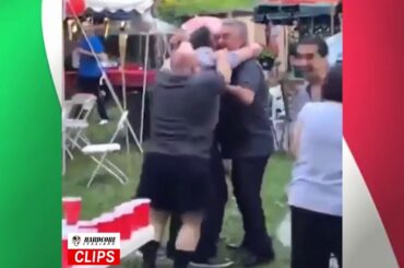 Italian Grandpas Celebrate Game Winning Beer Pong Shot