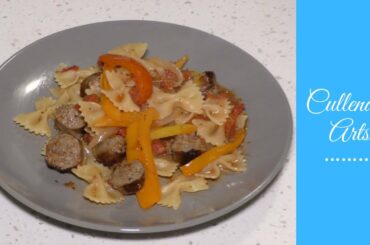 Italian Sausage Pasta with peppers and onions. Cullenary Arts