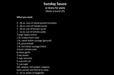 Drew's Kitchen 2019-08-17 Sunday Sauce or Gravy for pasta (feeds around 20)