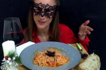 ASMR MUKBANG Spaghetti italian pasta (eating sounds)