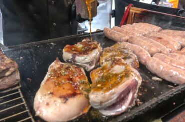 Cooking Juicy Beef from Argentina, Huge Sandwiches. London Street Food