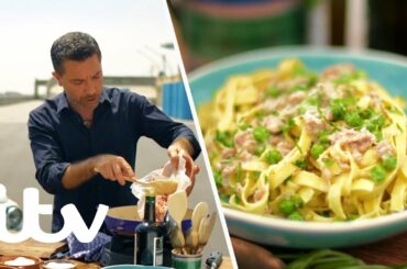 Gino D'acampo Makes Fettuccine Pasta on the Famous Lingotto Rooftop Track! | Gino's Italian Express