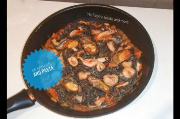 How to cook Spaghetti a la marinera | black pasta with seafood