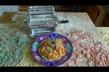 Fresh pasta tricolor with tricolor seasoning easy vegetarian homemade italian cuisine recipes