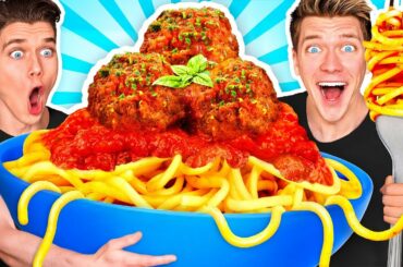 GIANT FOOD CHALLENGE #2 w/ 100lbs Spaghetti & Meatballs Plus How To Make Funny Frozen Foods