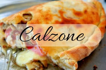 Eating Calzone Pizza in Buenos Aires, Argentina