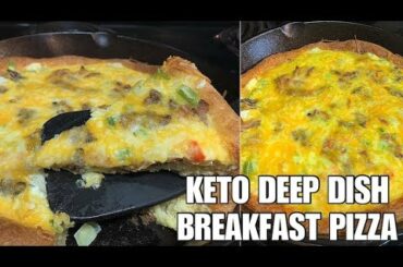 Keto Deep Dish Breakfast Pizza | Simple Keto Breakfast Recipe Using Fathead Dough