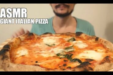 ASMR REAL GIANT ITALIAN PIZZA MARGHERITA WITH BUFFALO MOZZARELLA *REAL EATING SOUNDS *MUKBANG ITA