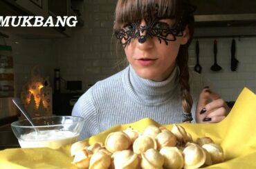 MUKBANG ITA: MANGIO PASTA RUSSA FRITTA  CIBO RUSSO) EATING SHOW