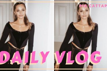 DAILY VLOG - What I eat in a day, GRWM, Podcasting & Events! // Pia Cattapan