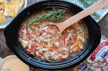 Slow Cooker Italian Chicken Bean Soup