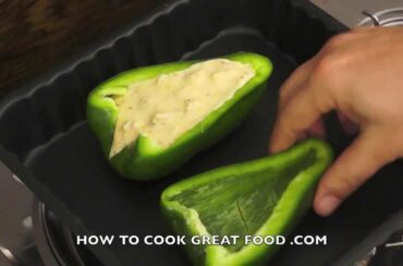 Chicken & Cream Stuffed Peppers Recipe - Italian Style cooking Basil