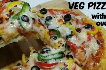 Homemade Italian Veg Cheese Pizza | Veg Cheese Pizza In Kadhai | Without Oven Cheese Pizza |