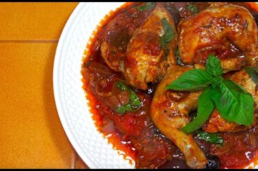 Italian Garlic Chicken - Garlic Chicken Tomato - Chicken Tomato Stew - Italian Chicken