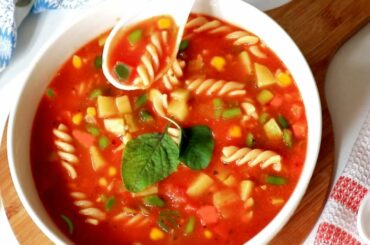 Minestrone Soup | Italian Vegetable n Pasta Soup | Winter's Special Soup