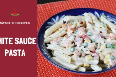 White sauce pasta recipe - Bechamel sauce pasta (vegetarian pasta)