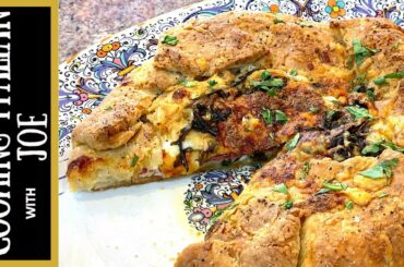 Rustic Savory Pie Torta Rustica Galette with Meat and Cheeses Cooking Italian with Joe