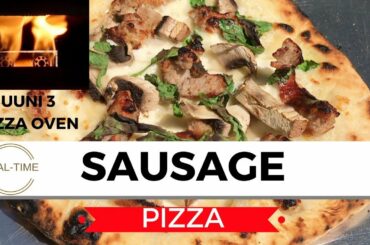 Cooking Sausage Pizza in the Ooni 3 Pizza Oven.  REAL-TIME Pizza Cook!
