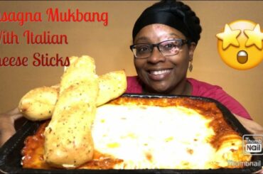 Lasagna Mukbang with Italian Cheese Sticks
