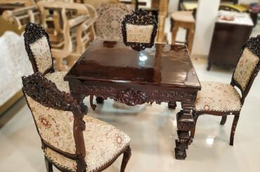 #153 Handcrafted 4 Seater Wooden Dining Table - Buy Best Dining Set Online @Aarsun