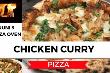Cooking Chicken Curry Pizza in Ooni 3 Pizza Oven.