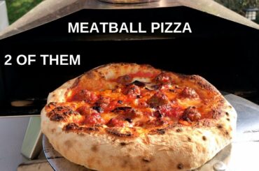 Cooked Two Meatball Pizzas using Ooni 3 Gas-fired Pizza Oven.