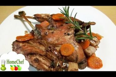 Super tasty! Roast rabbit in wine sauce - roast rabbit recipe to make rabbit in the oven with wine!