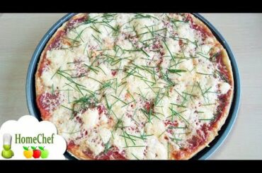 Super tasty! Italian salami pizza - easy homemade pizza recipe to make salami pizza at home!