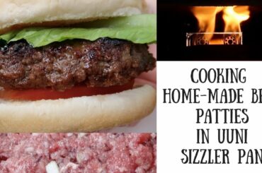 Cooking Home-made Lean Beef-burger in Ooni Sizzler Pan | Ooni 3 BBQ.