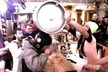 APRESSKI Livigno, Italy. Helmet Shot. Wanna drink ?