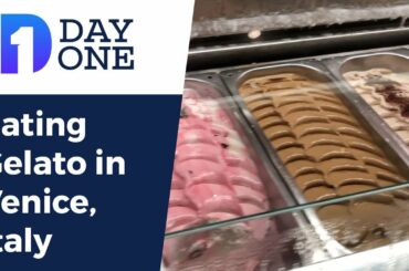 Eating Gelato in Venice, Italy