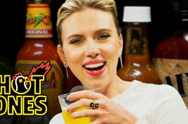 Scarlett Johansson Tries To Not Spoil Avengers While Eating Spicy Wings | Hot Ones
