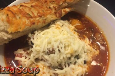 Pizza Soup And Homemade Breadsticks