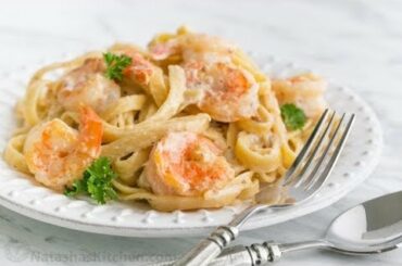 Italian fettuccine alfredo pasta recipes || cheese pasta || shirimps fettuccine alfredo