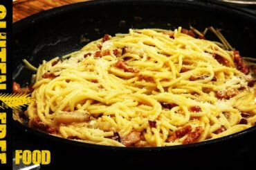 Traditional Italy spaghetti carbonara - gluten free recipe