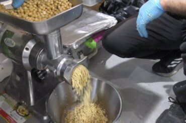 Street Food in Italy. Preparing and Frying Falafel from Syria