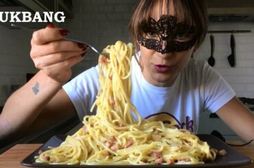 MUKBANG ITA: MANGIO SPAGHETTI CARBONARA (Italian Pasta) EATING SHOW