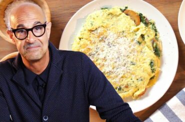 Simple Mushroom Frittata as made by Stanley Tucci