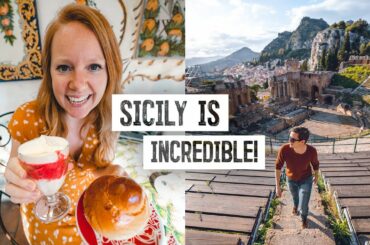 Trying Sicily’s MOST DELICIOUS Dessert! + Exploring Taormina Coliseum Ruins / Mt. Etna 😍 (Italy)