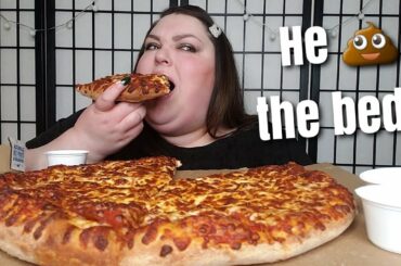 DOMINO'S BROOKLYN PEPPERONI PIZZA MUKBANG